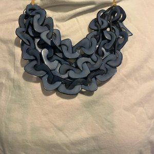 Unique Three Layer Blue Necklace